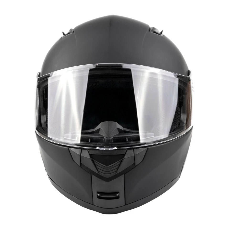 Casco de moto de nieve abatible modular negro mate para adultos con protector térmico de doble lente  Foto 4 de 4
