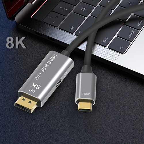 8K 60Hz USB-C to Displayport 1.4 Cable 1M USB 3.1 Type C to DP W/ PD Charging m - Afbeelding 6 van 11