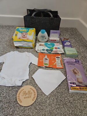 Pre Packed Newborn Baby Gift Nappy Caddy, Baby Shower, New Mum, Nappies,  Vests! UK - Main Image