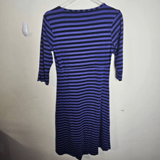 Horny Toad Keyboard Dress Black & Purple Stripe Small