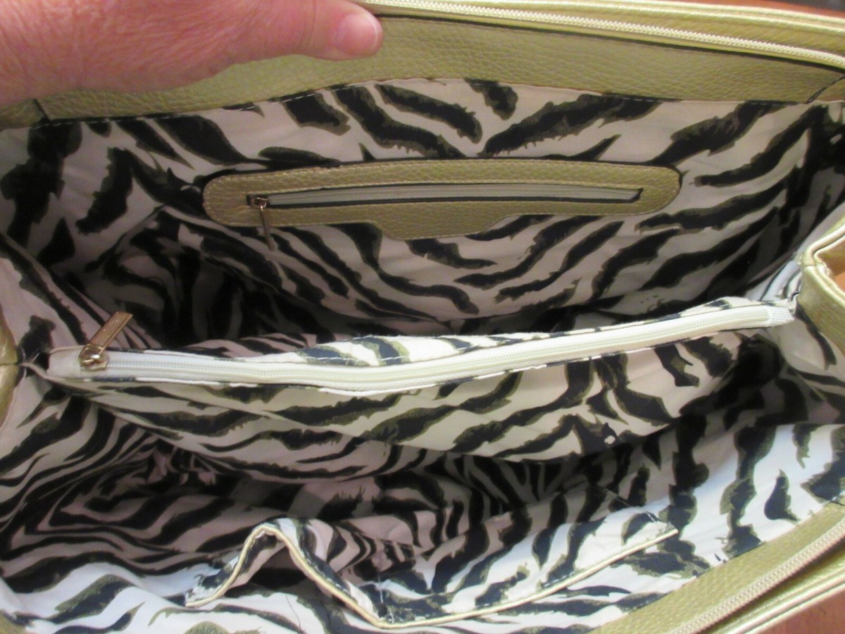 Guang Tong Gold Leatherette Tote/Handbag w Gold Stars,Studs