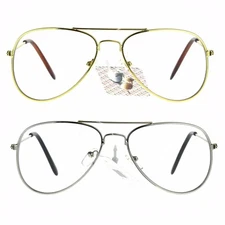 Childrens Size Clear Lens Metal Rim Eye Glasses