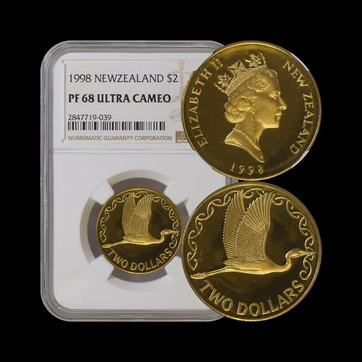 NEW ZEALAND. 1998, 2 Dollars - NGC PF68 - Top Pop 🥇 QEII NEW ZEALAND. 1998, 2 Dollars - NGC PF68 - Top Pop 🥇 QEII