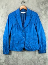 New York Company Womens 8 Blazers Suit Jackets Blue Stretch Single Breast