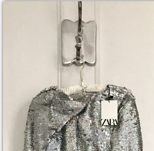 Zara Short Silver Sequinned Draped Detailing Dress M BNWT RRP £59.99 LAST ONE - Picture 2 of 12