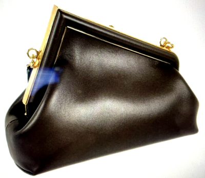 NEW FENDI FIRST BLACK NAPPA LEATHER HANDBAG 