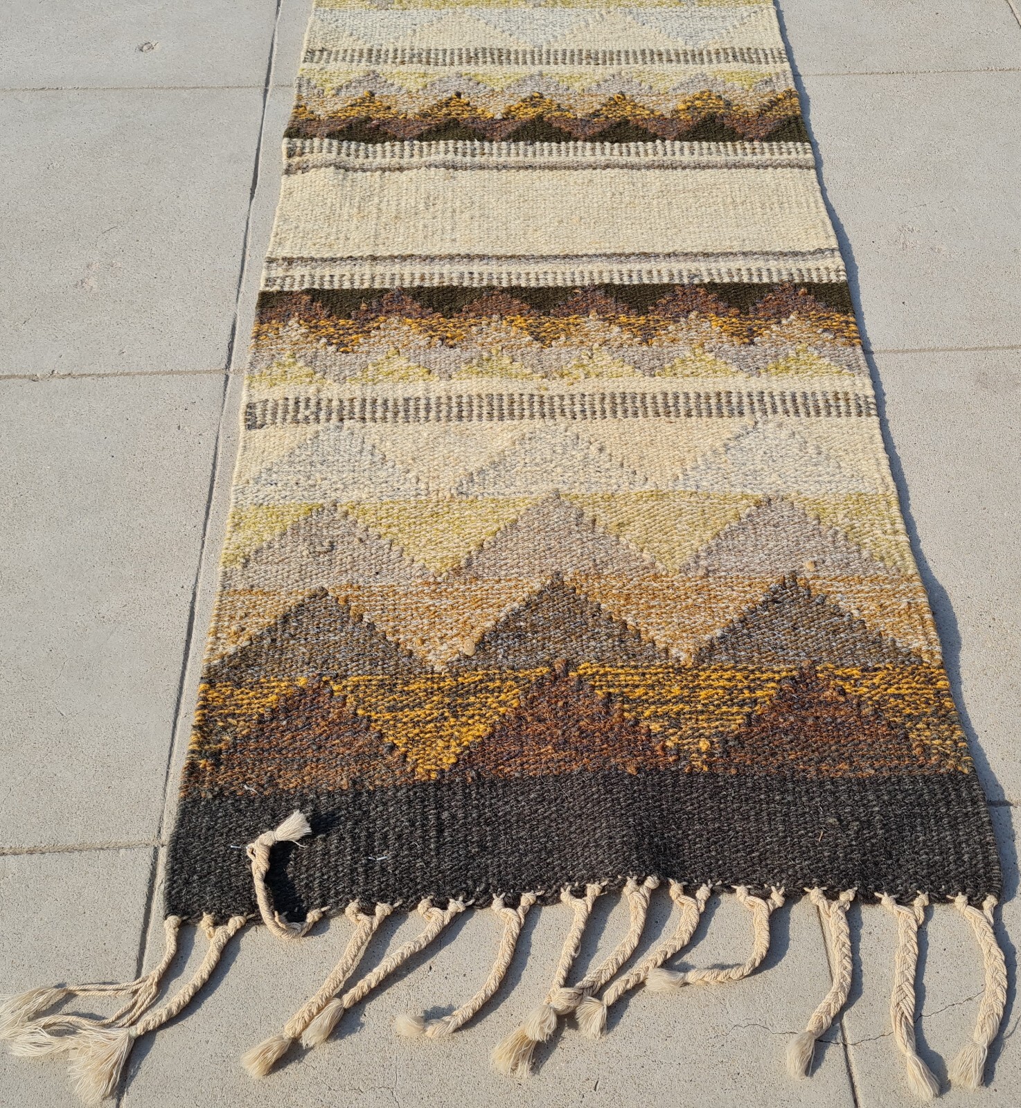 Authentic Hand Knotted Vintage Greece Kilim Kilim Wool Area Rug 3.2 x 1