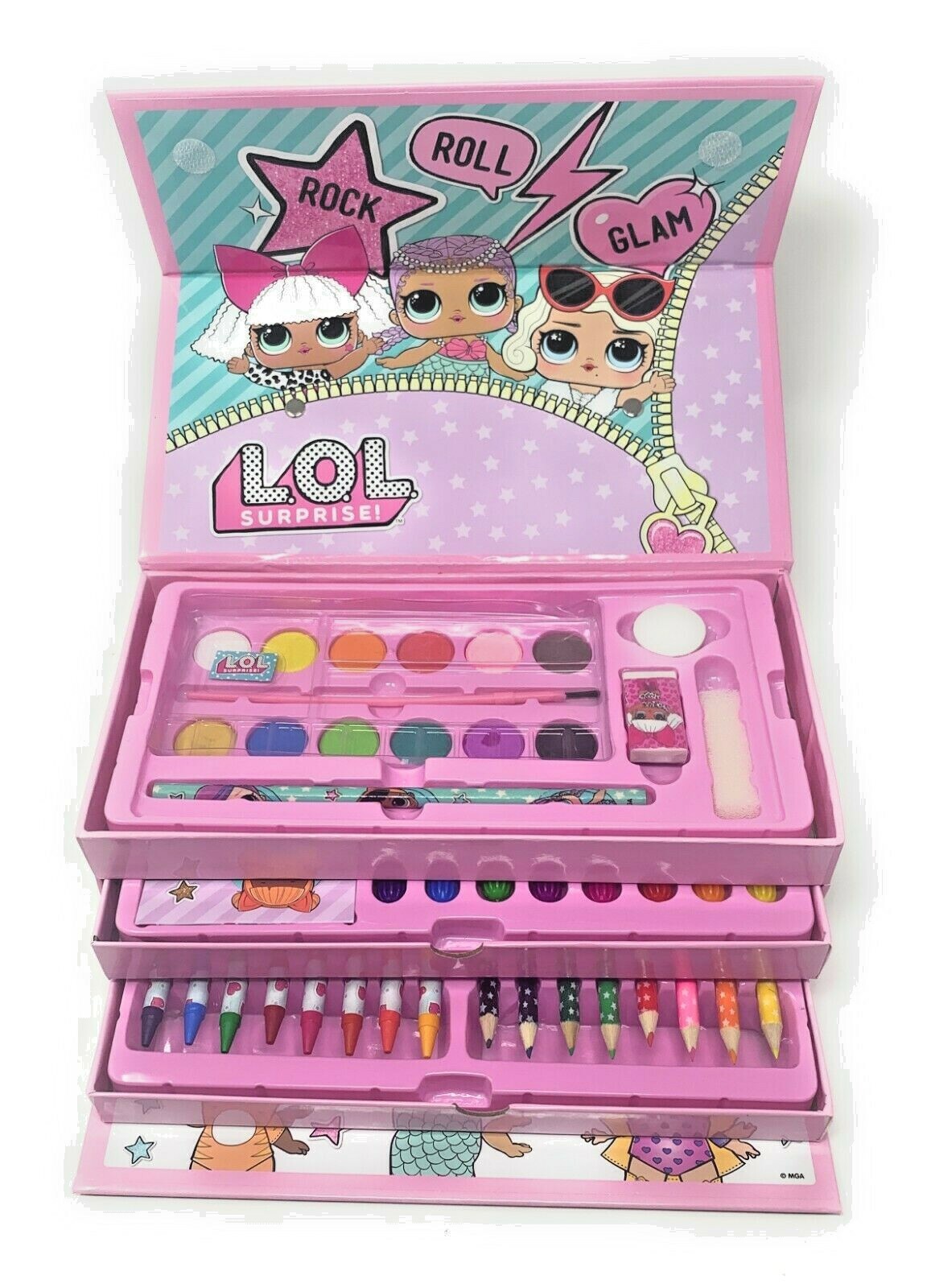 Kids' Crafts LOL SURPRISE Colouring Case Set 52 Pieces Art Craft Box