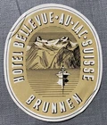 BRUNNEN SWITZERLAND HOTEL BELLEVUE AU LAC SUISSE VINTAGE LUGGAGE LABEL