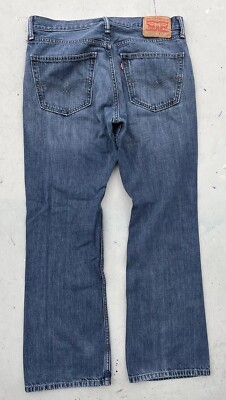 Men's Levi's 527 Blue Straight Leg Denim 34x30 Relaxed Fit Zipper