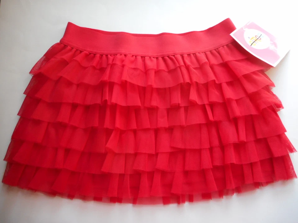 Falda tutú CIRCO para niñas pequeñas volantes en capas elegante roja talla 6/6X nueva con etiquetas Foto 2 de 3