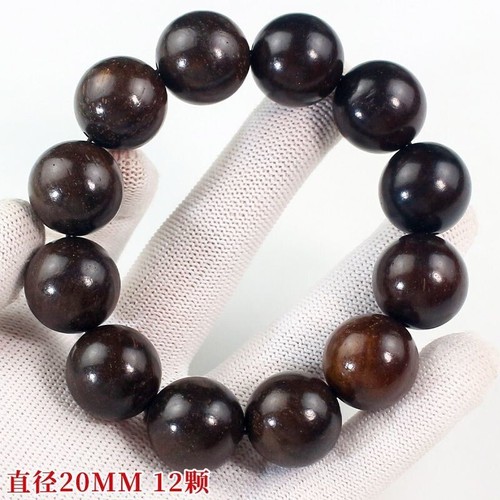 20mm*12 Natural Wood Prayer Beads Men's Fashion Jewelry Lucky Big Beads Bracelet - Picture 7 of 7