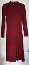 Bcbgeneration Sweater Jersey Dress Burgundy Mock Neck Size S Small