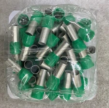 BM 00514 Insulated End Sleeve/Bootlace Lug, 16mm2/ 6 AWG, GREEN, 50 Pc's Pkt