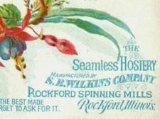 1880s S.B. Wilkins Co. Mfg. Seamless Hosiery Rockford Spinning Mills P219