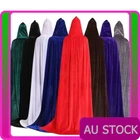 Adult Hooded Velvet Cape Cloak Robe School Witch Vampire Halloween Costume