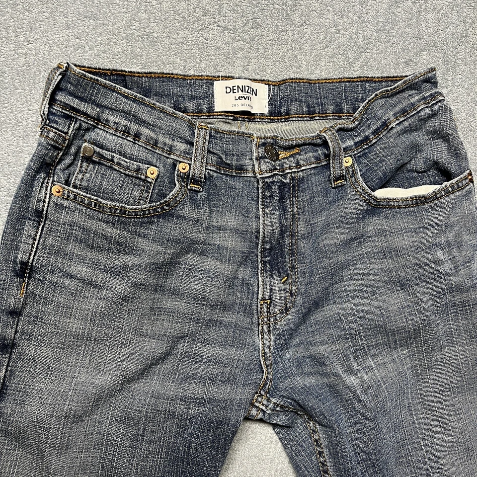 Denizen Levis 285 Mens Jeans Pants Size 30 X 30 Blue Denim Distressed Destroyed - Image 3 of 4