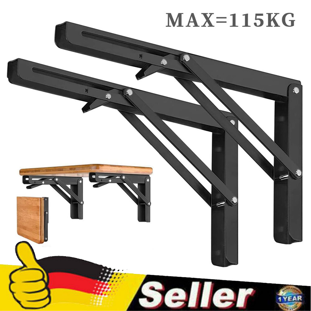 2x Klappbarer Metall-Winkel Regal-träger Halterung Klapp-Konsole Wand-Halterung