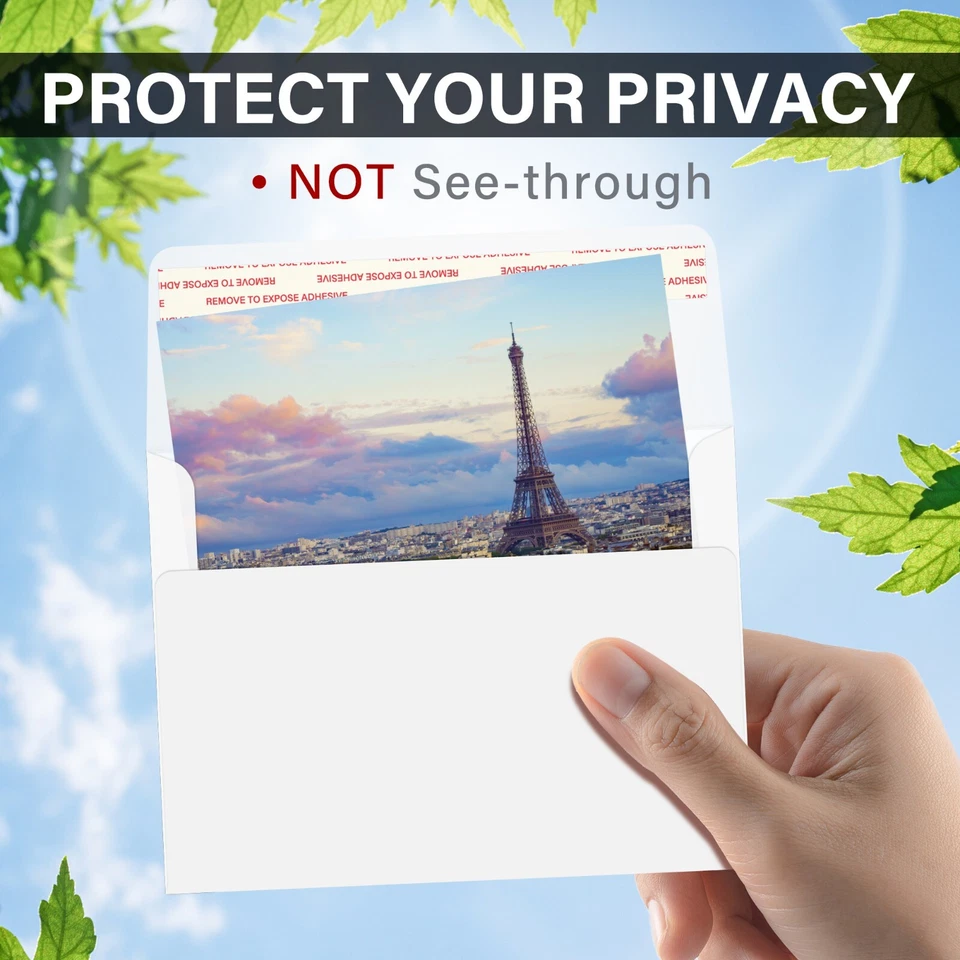 150 sobres blancos brillantes auto sellados 4 3/8X5 3/4 tarjeta de felicitación de invitación A2  Foto 3 de 4