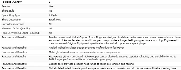 4 X Spark Plugs Bosch Copper Core For 1987-1990 PONTIAC SUNBIRD L4-2.0L - Image 4 of 4