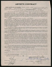 THE MAGIC FLAME / Elsie Ashforth 1927 signed artist contract for an "aerial act"