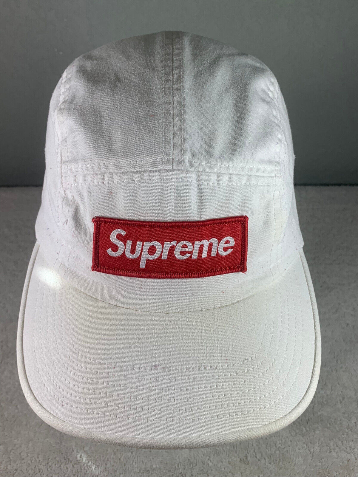 READ! White Supreme Red Box Logo 5 Panel Camp Hat Dad Cap Strapback