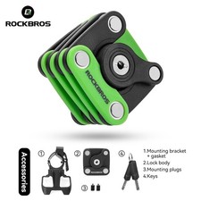 Image of ROCKBROS Bicycle Lock Portable Anti-theft Folding Hamburger Lock Alloy Steel