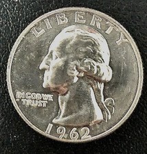 1962 P Philadelphia Minted Washington Quarter 90% Silver US Coin 0.18084 troy oz