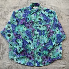 Vintage 80s Guess Georges Marciano Rayon Hawiian Shirt Sz L USA Made Floral EUC