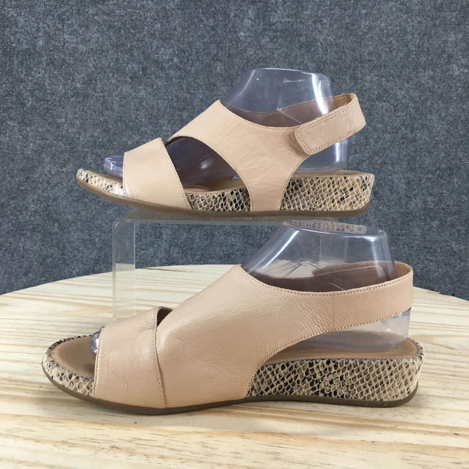 Sandalias Naturalizer Mujer 9 Anchas Yessica Cordones Cuero Beige Punta Abierta Cuña Foto 2 de 4