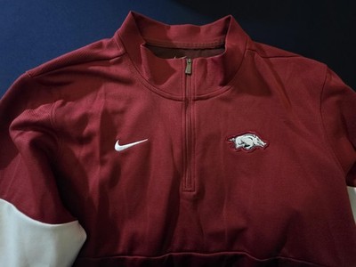 Arkansas Razorbacks Coach 1/4 Zip Sweatshirt Mens Large Red NCAA Nike Dri AR9449