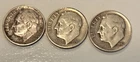 1949 S-1950 S-1951 S Roosevelt Dimes 90 % Silver - All Low Mintage .