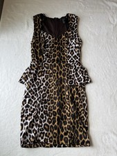 Forever 21 Women Small Dress Sleeveless Cheetah Leopard Fancy Party 80's 90's