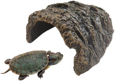 Reptile Rock Hide Cave for Aquarium Decor, Resin Tortoise Dock Hideout Turtle Ba