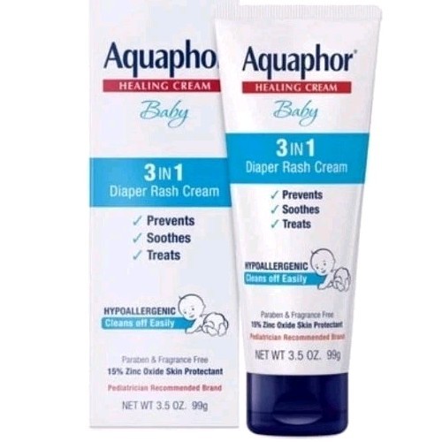 Aquaphor Healing Cream Baby 3 in 1 Diaper Rash Cream, 3.5 Oz.