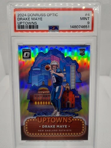 2024 Panini Donruss Optic Uptowns Drake Maye #4 Rookie Insert PSA 9 Patriots NFL