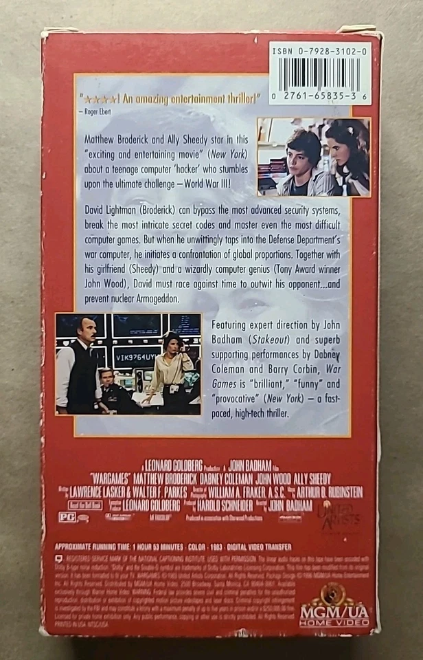 WarGames [1983] (VHS, 1996) - Image 2 of 4