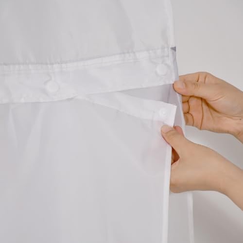 No Hook Shower Curtain,Gray Marble Double-Layered 71"W x 74"L (Pack of 1) Grey - Picture 3 of 7