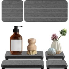 4PCS Fast Drying Diatomite Stone Soap Tray Bathroom Kitchen Vanity Water