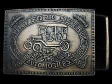 LB17122 1970s  HENRY FORD DETROIT AUTOMOBILES MODEL T RECORD YEAR  BELT BUCKLE