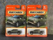 Matchbox Army Green 💚 RIVIAN R1T #17/100 💚 Lot of 2 NEW
