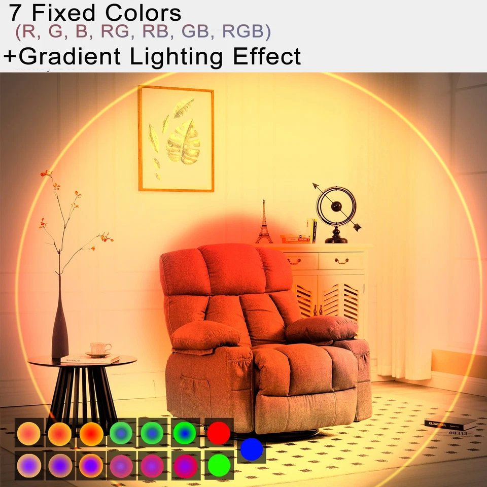 LED Motion Sensor Night Light Indoor USB Charging Colorful RGB Wall lamp Home US - Image 4 of 4