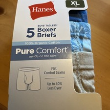 Hanes Ultimate Pure Comfort Boys 5 Pack Boxer Briefs size XL 18