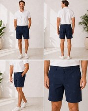 Original Penguin Navy Blue Shorts Performance Blend w/ Penguin Logo Size 38