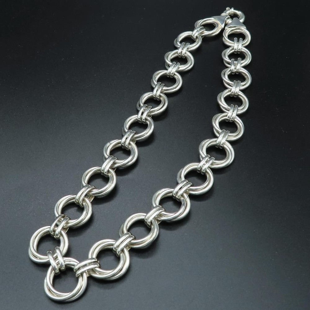 Tiffany & Co SV925 Triple Link Silver Necklace for Women