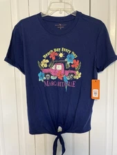 Margaritaville Women’s T-shirt Tropical Beach Tied Dark Blue Size Small NEW NWT
