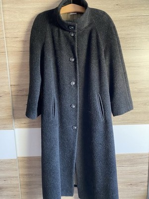 Toller Mantel Gr.50 Baby Lama 25% Schurwolle 75% grau lang geschnitten