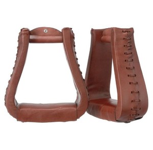 Tough 1 Stirrups Royal King Oversized Leather Tread Lt Chestnut 57-5995