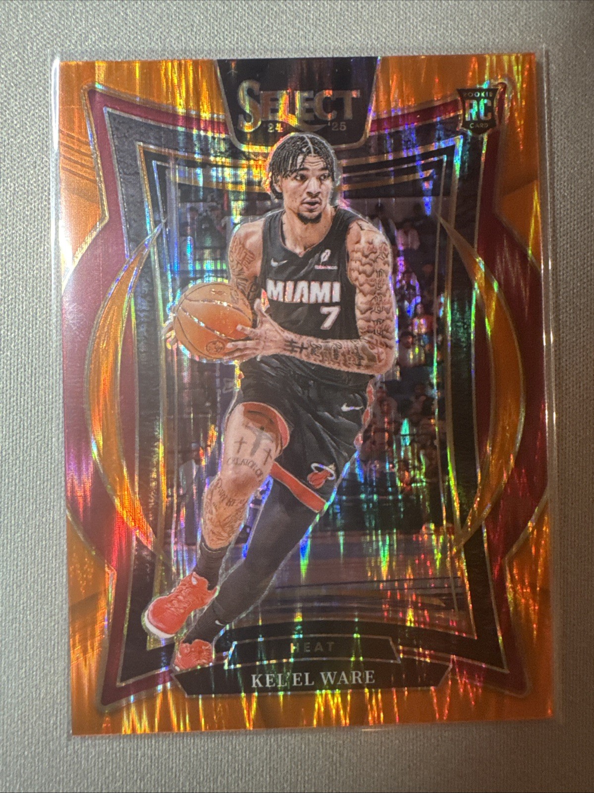 2024-25 Panini Select - Concourse Kel'el Ware #66 Orange Flash Prizm (RC)