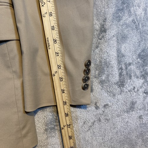 L.L Bean Mens Blazer Sport Coat Khaki Sz 44T Two Button Classic USA **Flaw** - Picture 7 of 9